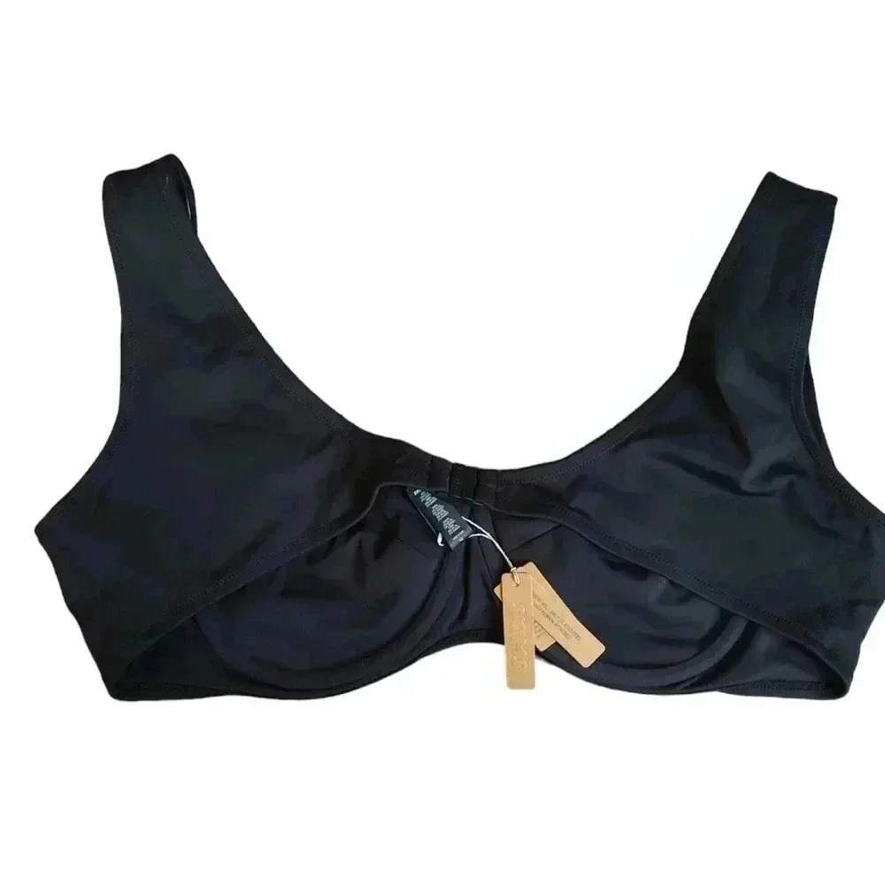 NWT SKIMS Shaping Swim Unlined Underwire Bikini Top Onyx 4X - Picture 2 of 3